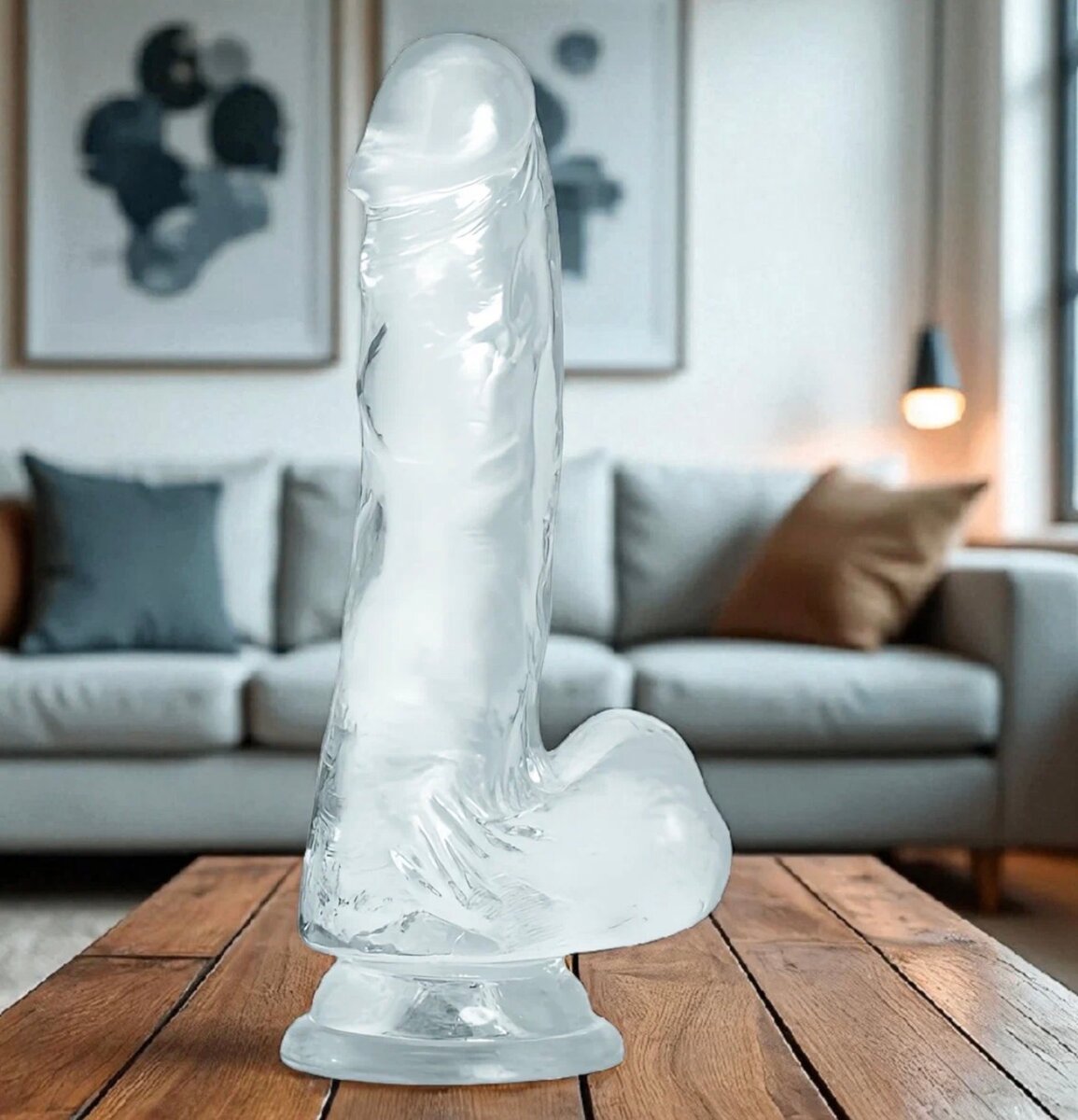 Dildo en silicone transparent