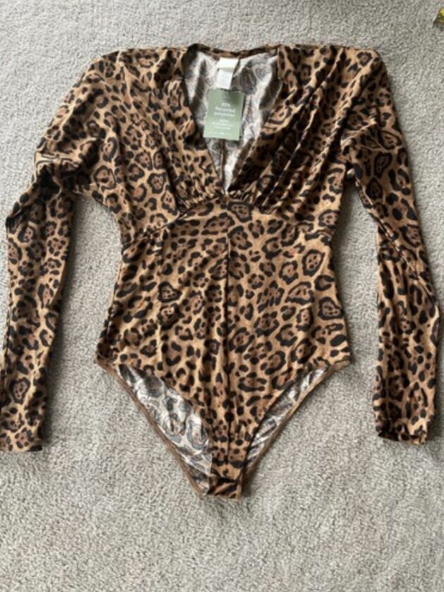 Body léopard manches longues