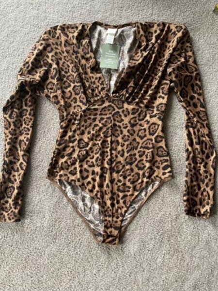 Body léopard manches longues
