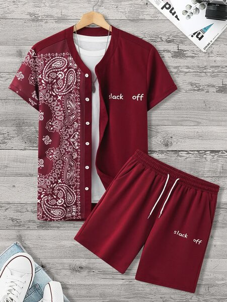 Ensemble homme rouge avec motif bandana