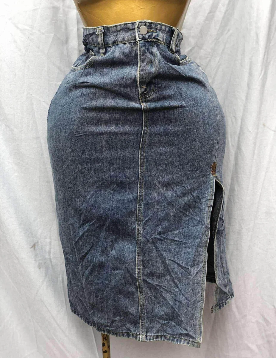 Jupe en jean taille haute