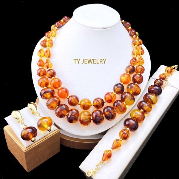 Set de Bijoux en Ambre Luxueux
