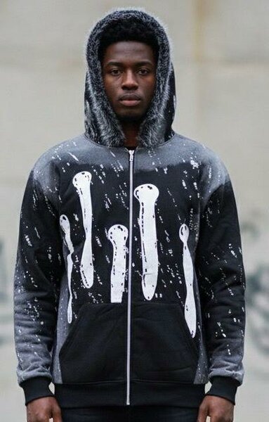 Veste à capuche Homme en Fausse Fourrure