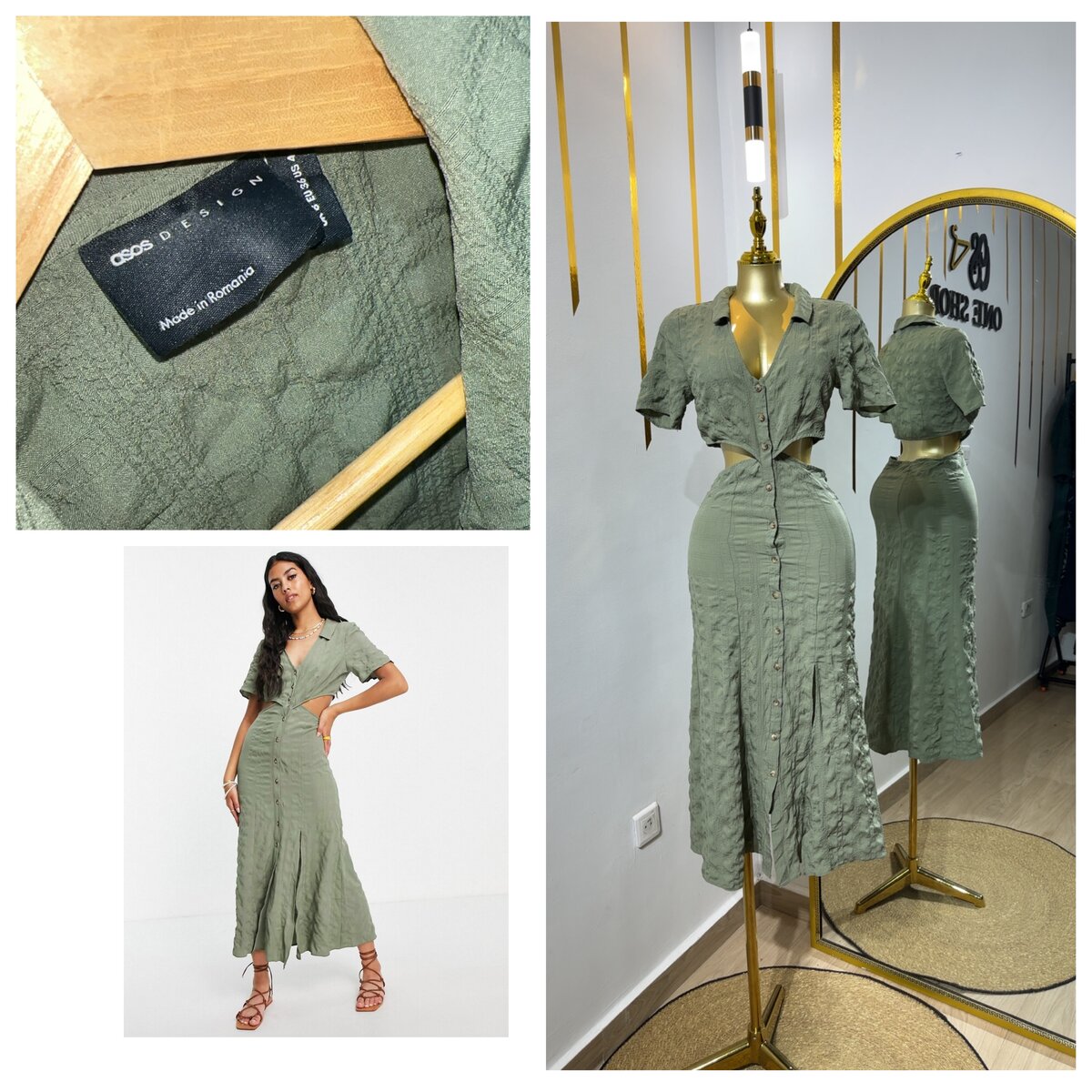 Robe longue en coton texturé