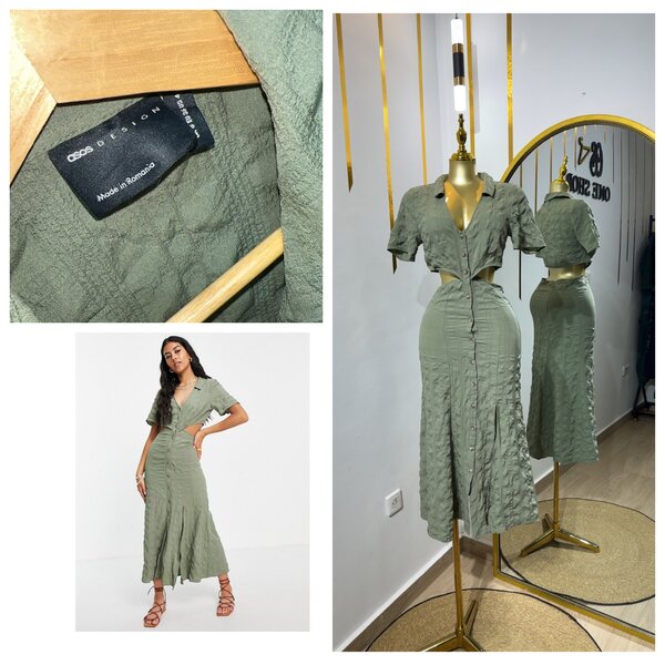 Robe longue en coton texturé