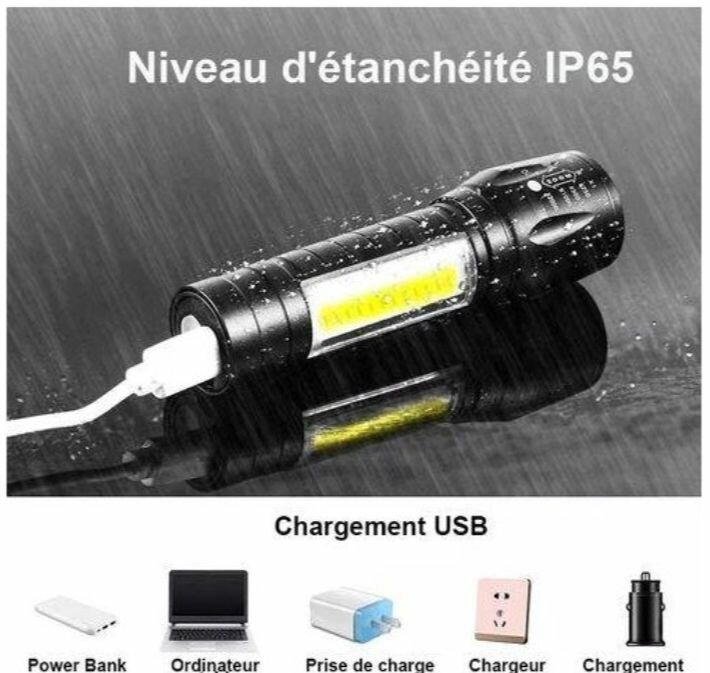Lampe Torche Rechargeable USB