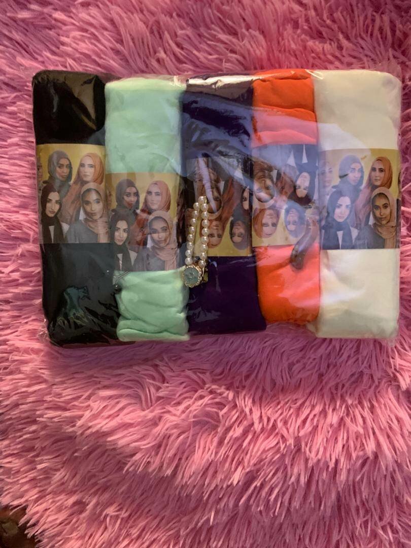 Ensemble de 5 Hijabs en Soie