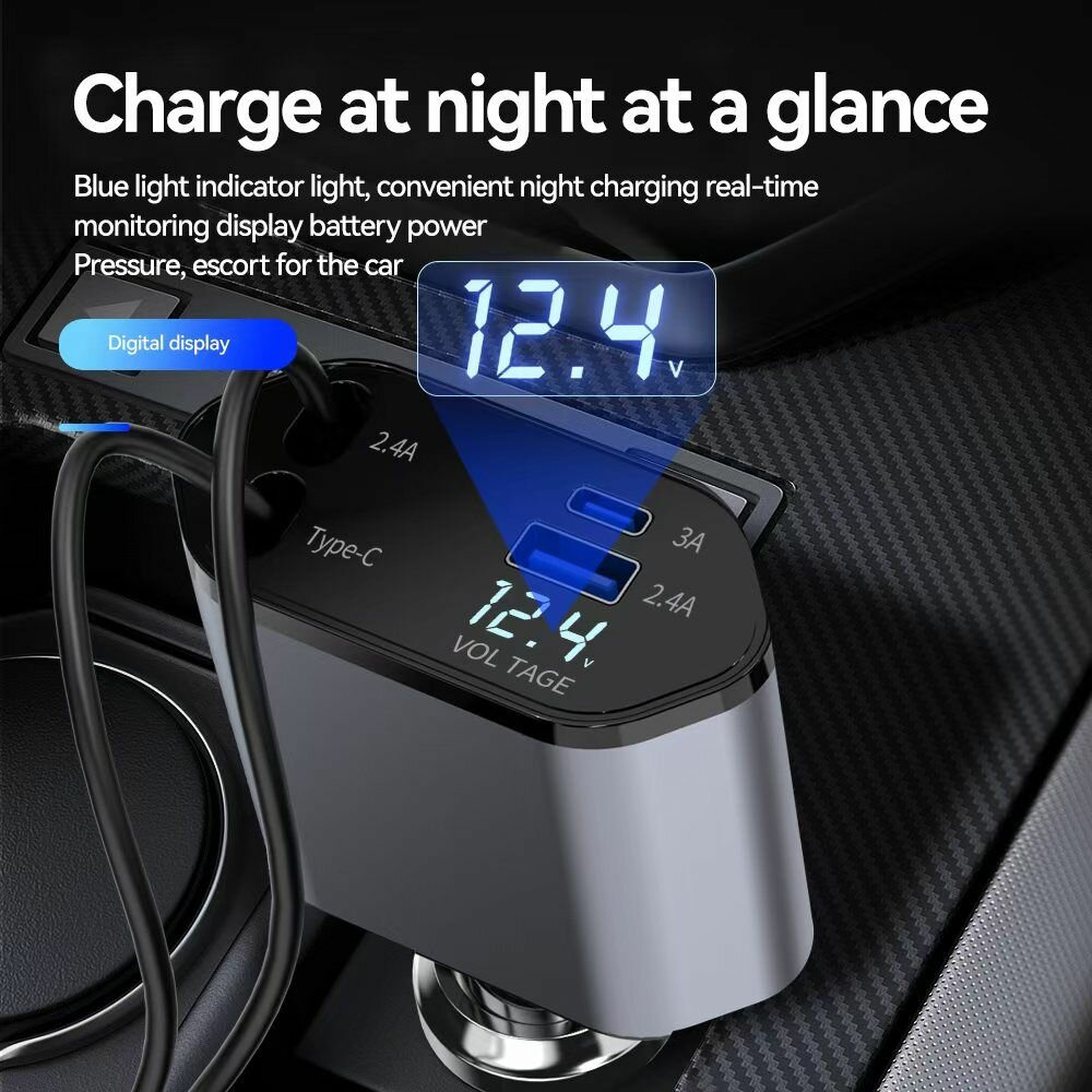 Chargeur voiture USB Type-C rapide