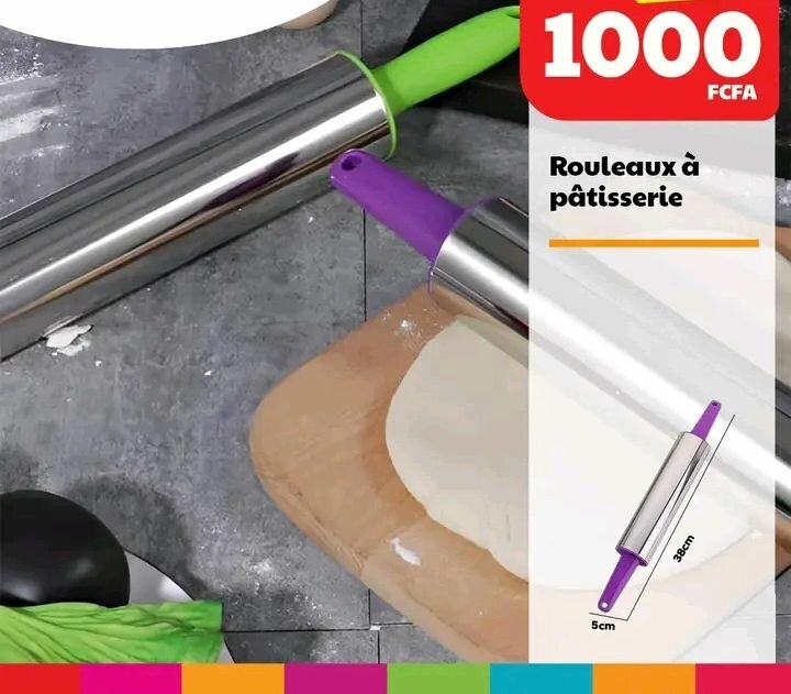 Rouleau à pâtisserie inox