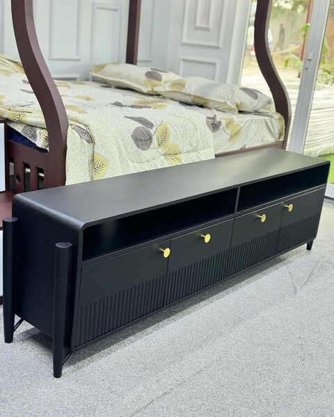 Meuble TV moderne en bois noir