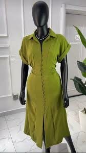 Robe chemise verte élégante