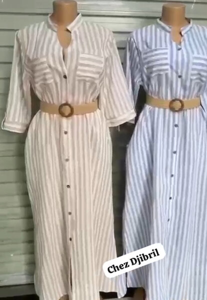 Robe chemise rayée élégante