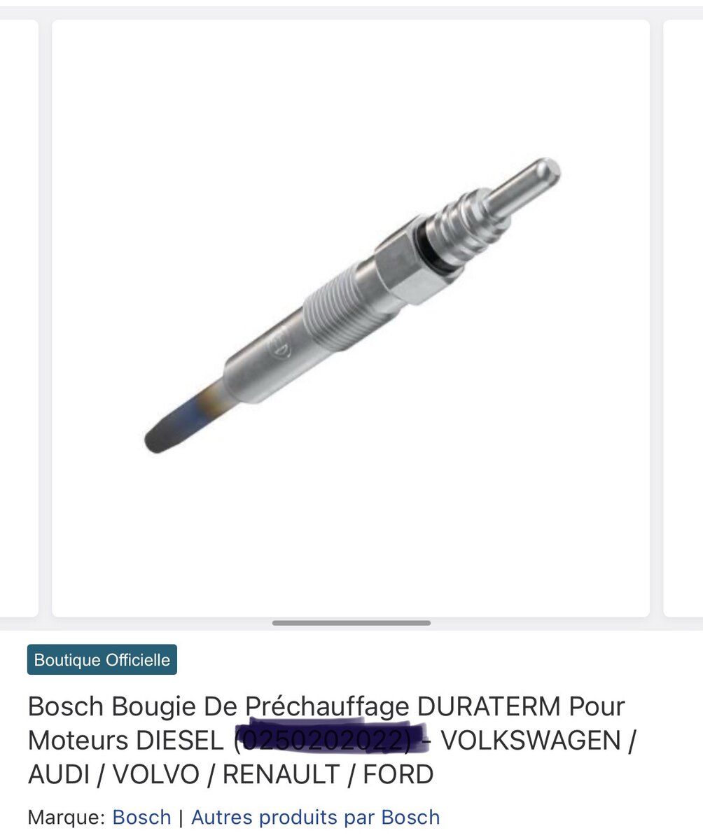 Bougie de Préchauffage Bosch Diesel
