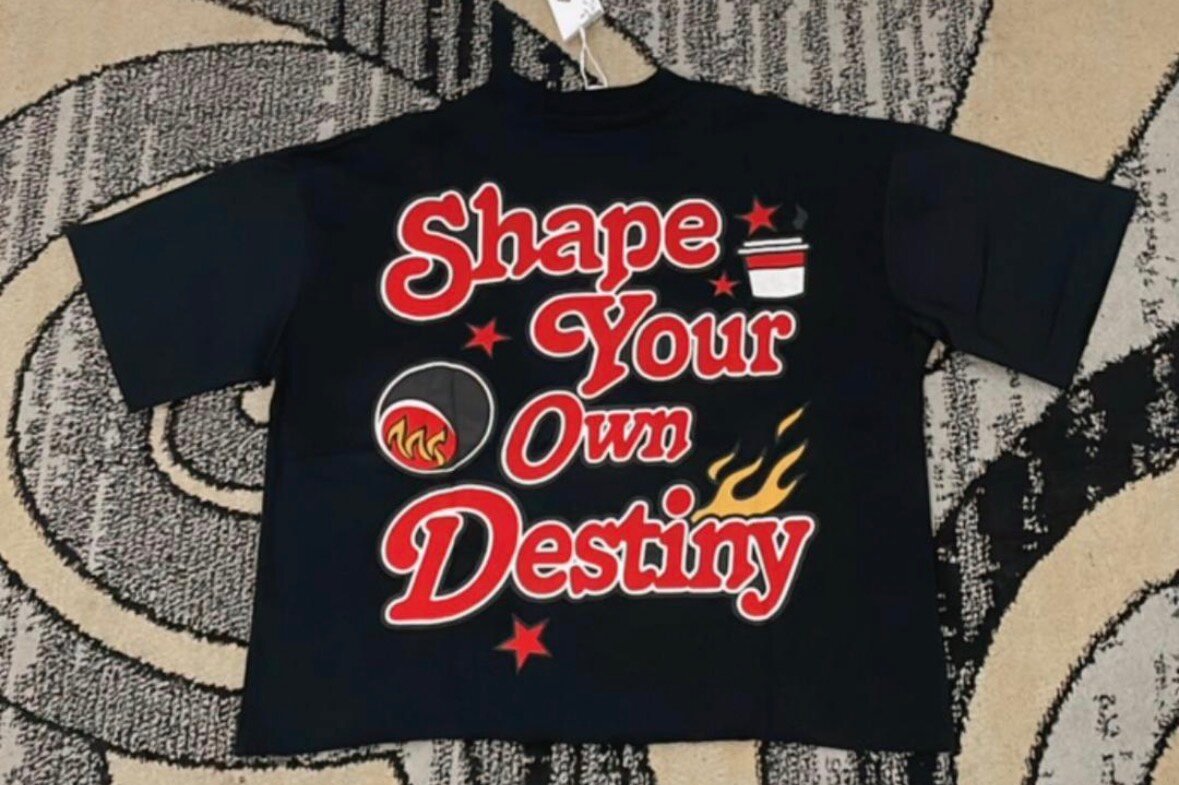 T-shirt noir imprimé - Get Rich ou Shape Your Destiny