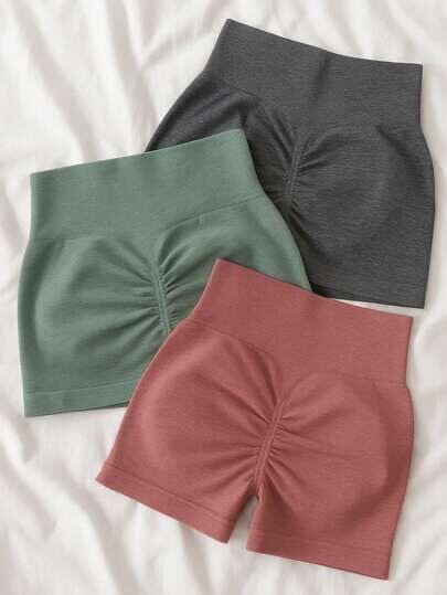 Shorts taille haute froncés