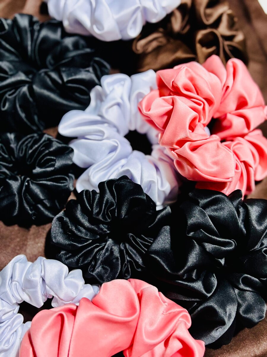 Silk Hair Scrunchies Set