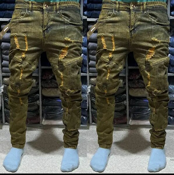 Jean slim décontracté déchiré