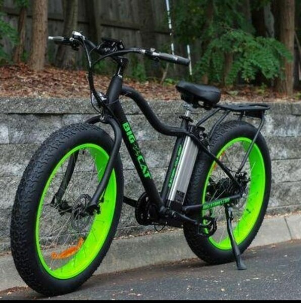 Vélo électrique Big Cat noir et vert