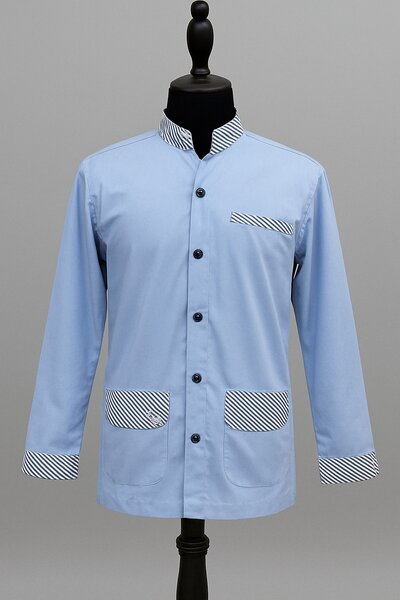 Chemise bleu ciel à rayure