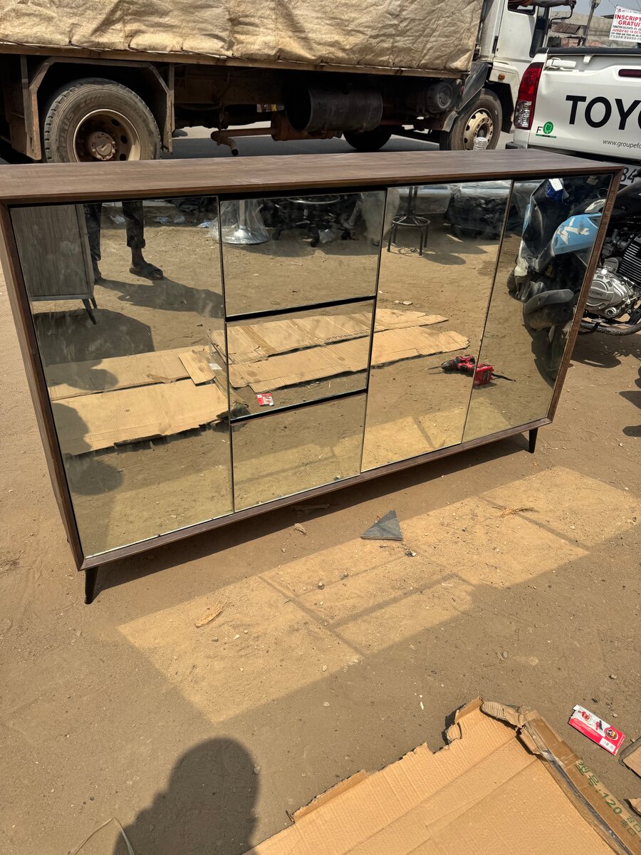 Meuble de Rangement en Bois avec Miroir