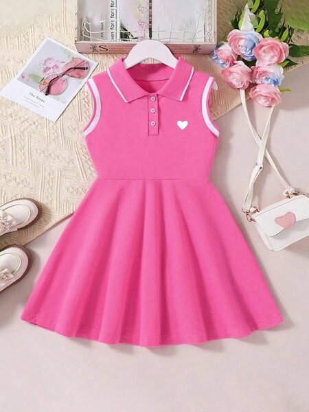 Robe Fille Rose Polo Élégante