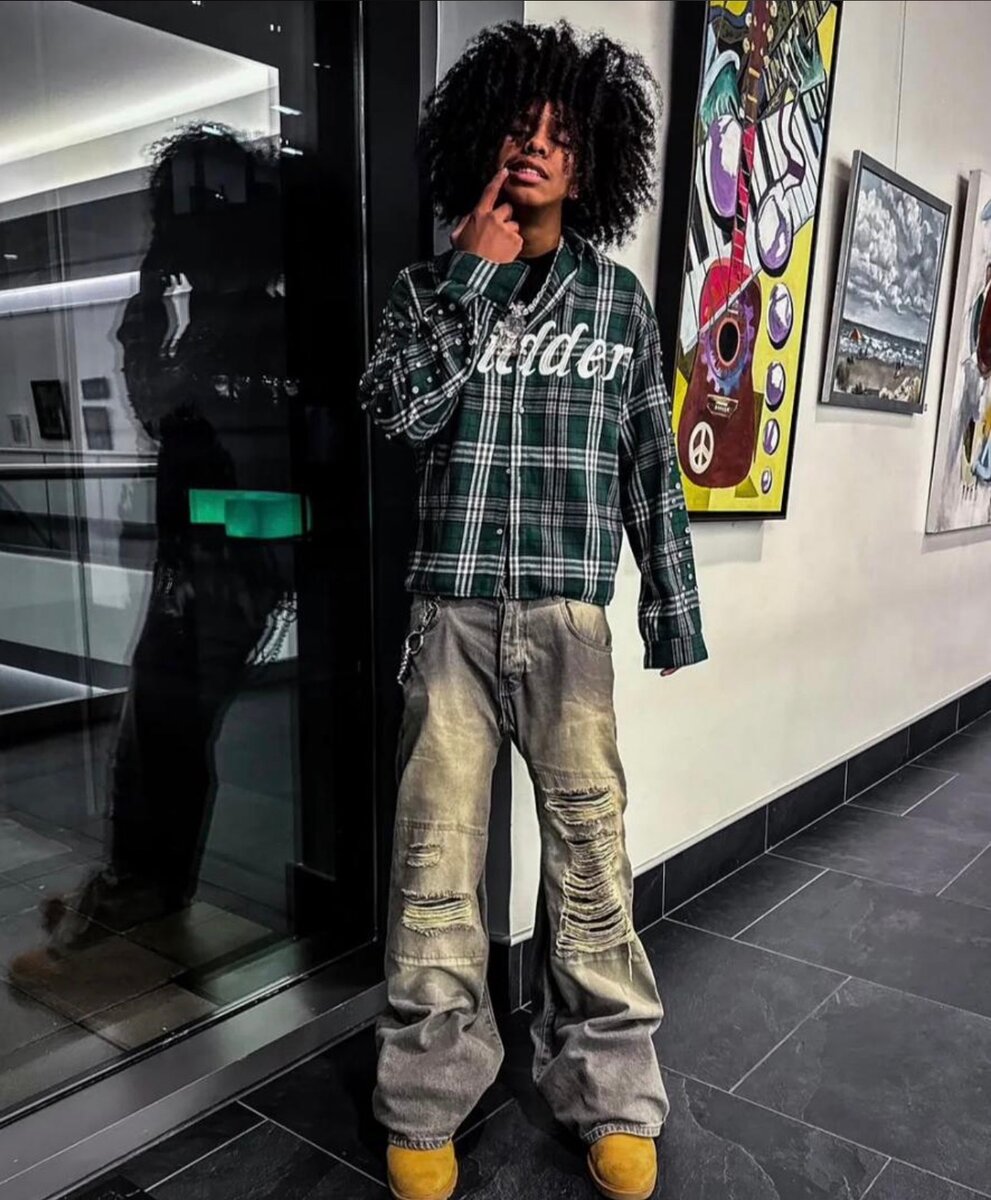 Chemise à carreaux streetwear