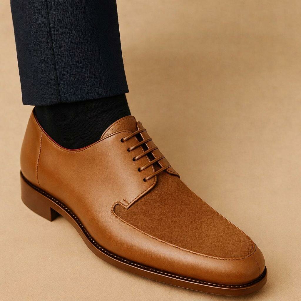 Chaussures derby en cuir marron