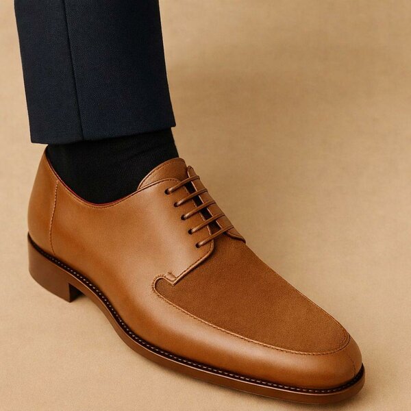 Chaussures derby en cuir marron