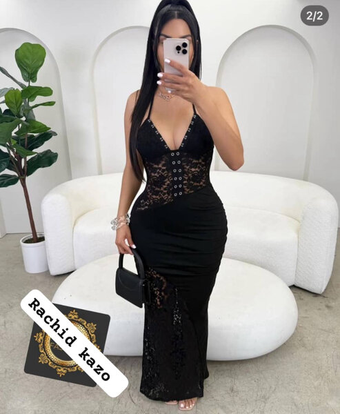 Robe longue élégante noire