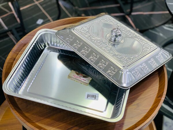 Plat de service en acier inox