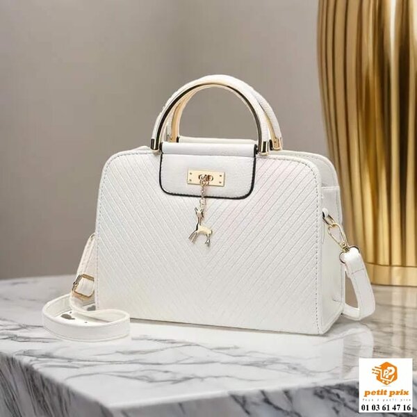 Sac à main en cuir blanc élégant