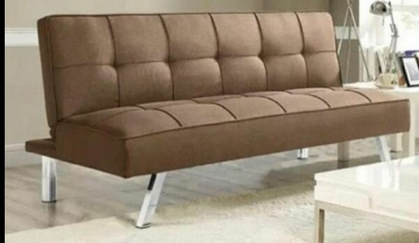 Canapé-lit marron en tissu design