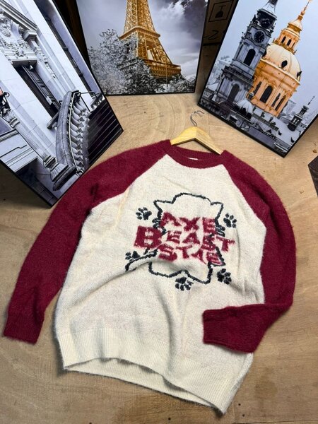 Pull à manches longues bicolore