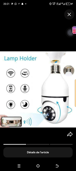 Caméra de Sécurité 360° LED