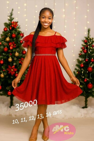 Robe de fête rouge enfant