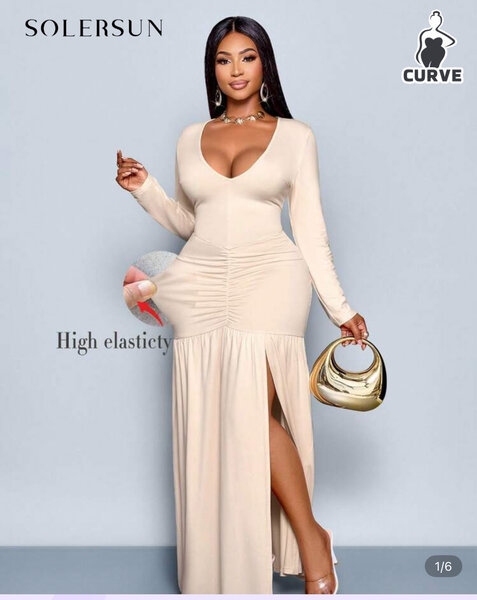 Robe Longue Élastique Élegante