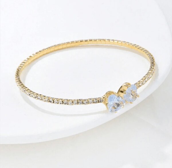 Bracelet doré à cristaux