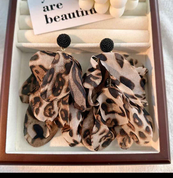 Boucles d'oreilles fantaisie en tissu imprimé