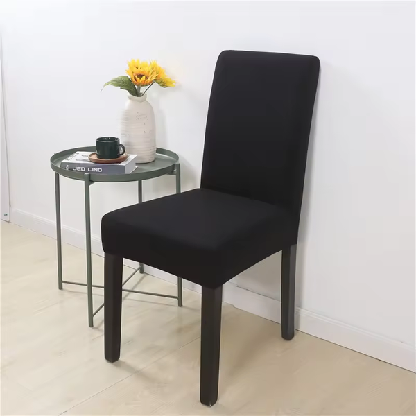 Housse de chaise extensible noire