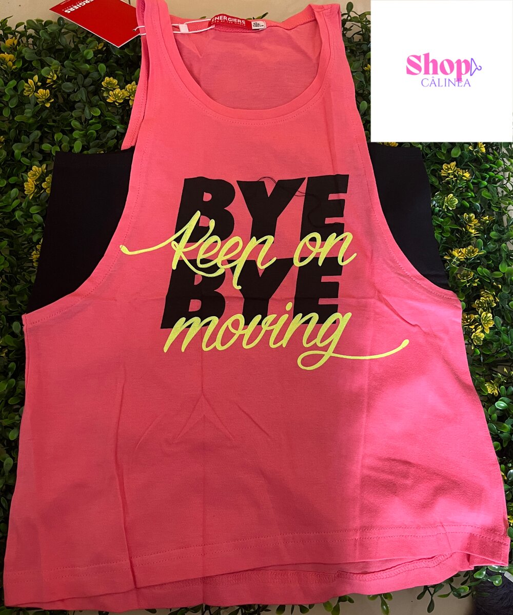 Débardeur fille rose graphique