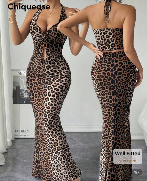 Robe longue léopard sexy