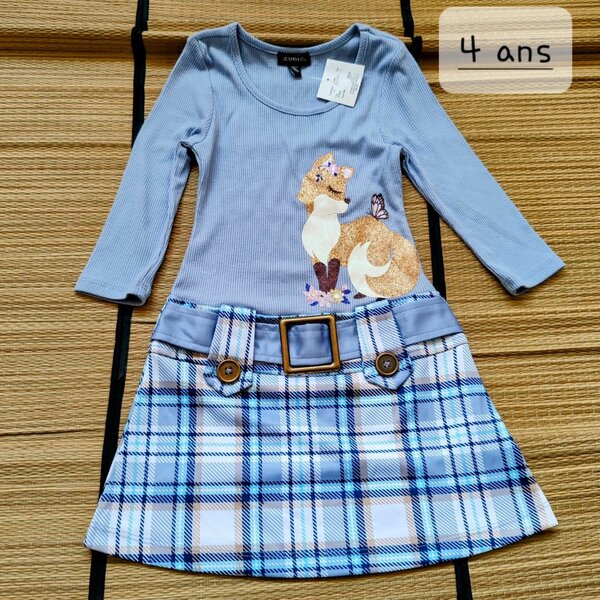 Robe fille avec ceinture 4-5 ans
