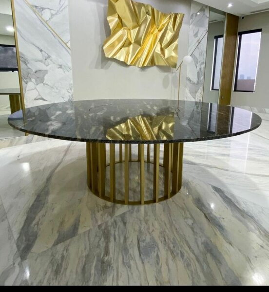 Table ronde en marbre moderne