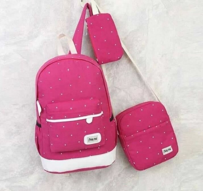 Ensemble sac à dos rose 3 pièces