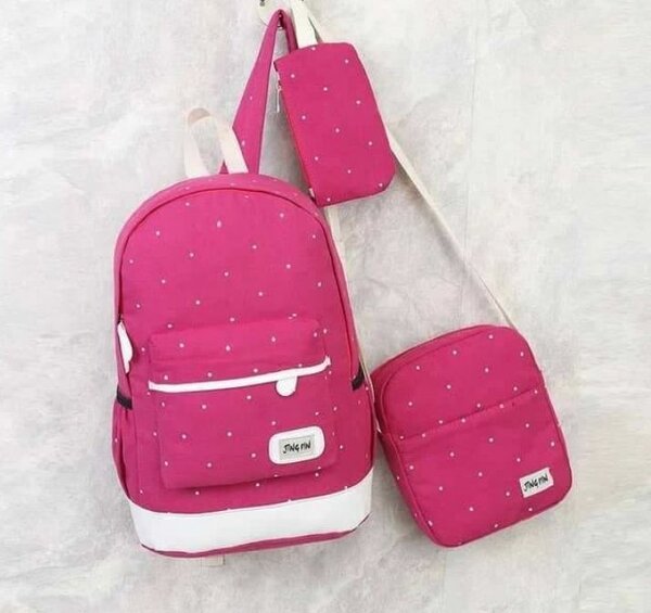 Ensemble sac à dos rose 3 pièces