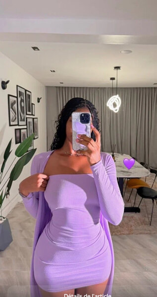 Robe moulante lilas