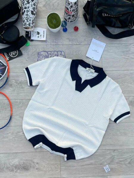 Polo blanc texturé homme