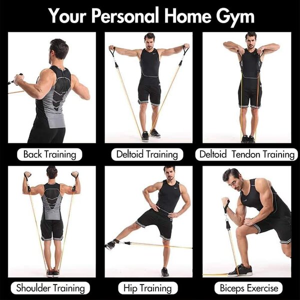Cordes de résistance élastiques pour le fitness à domicile