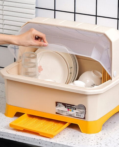 Égouttoir à vaisselle avec couvercle