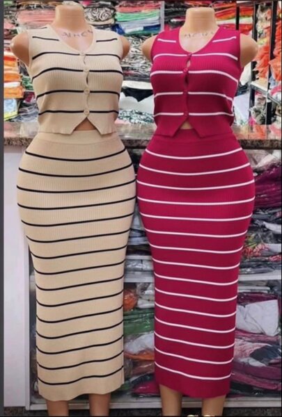 Robe rayée sans manches